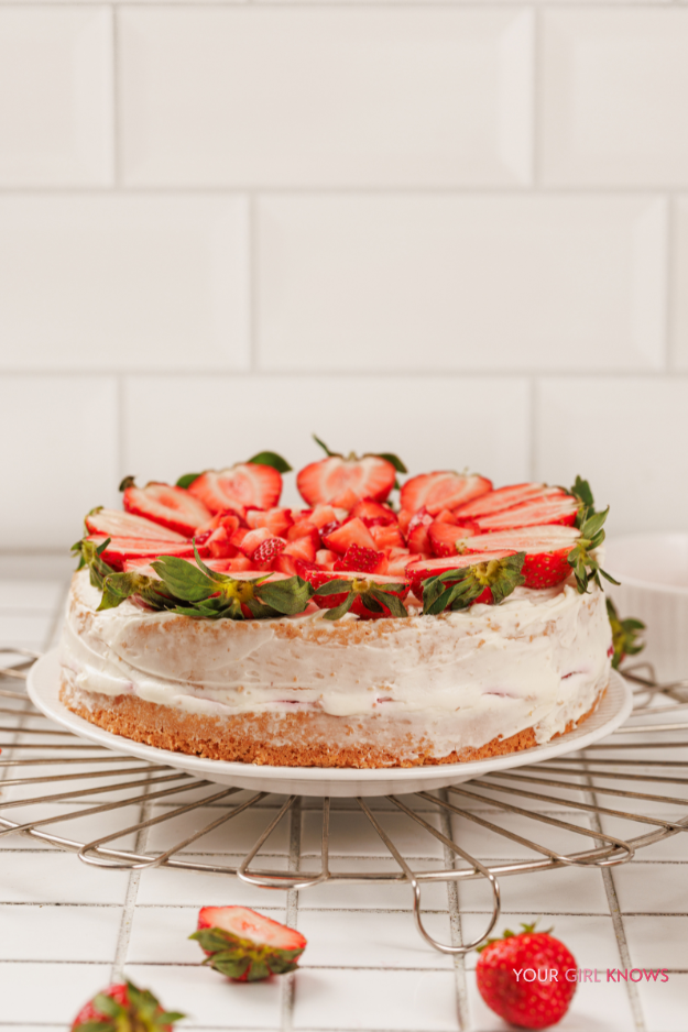 The Most Beautiful Strawberry Shortcake Layer Cake You'll Ever Make at Home