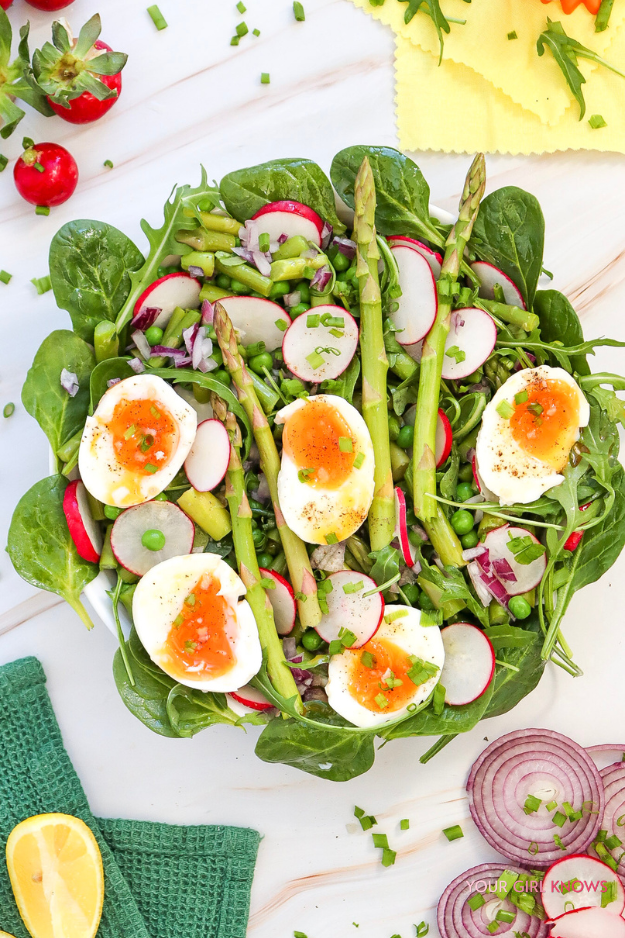 Healthy Asparagus Spring Salad with Soft Boiled Eggs That Actually Satisfies Healthy Asparagus Spring Salad with Soft Boiled Eggs That Actually Satisfies