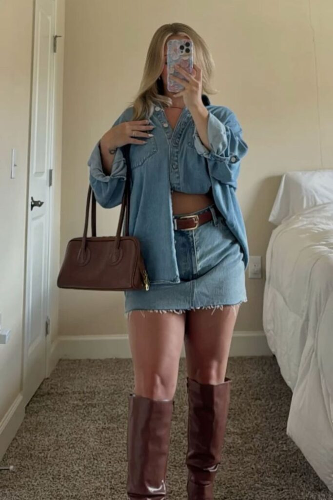 Denim on Denim Outfits Are Back and This List Proves It Was Never a Mistake boho-western denim set