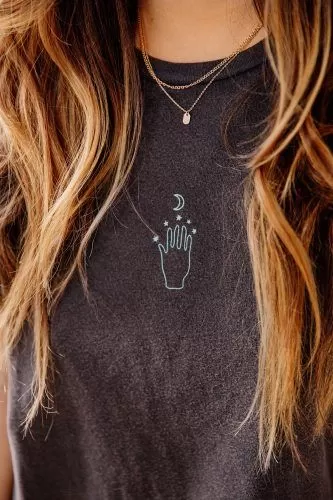 Simple Cactus Print with Layered Jewelry