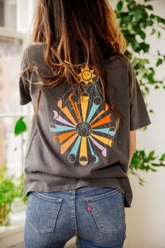 Mystical Graphic Tee with Classic Jeans