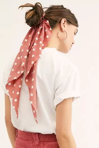 Polka Dot Scarf as Hair Accessory