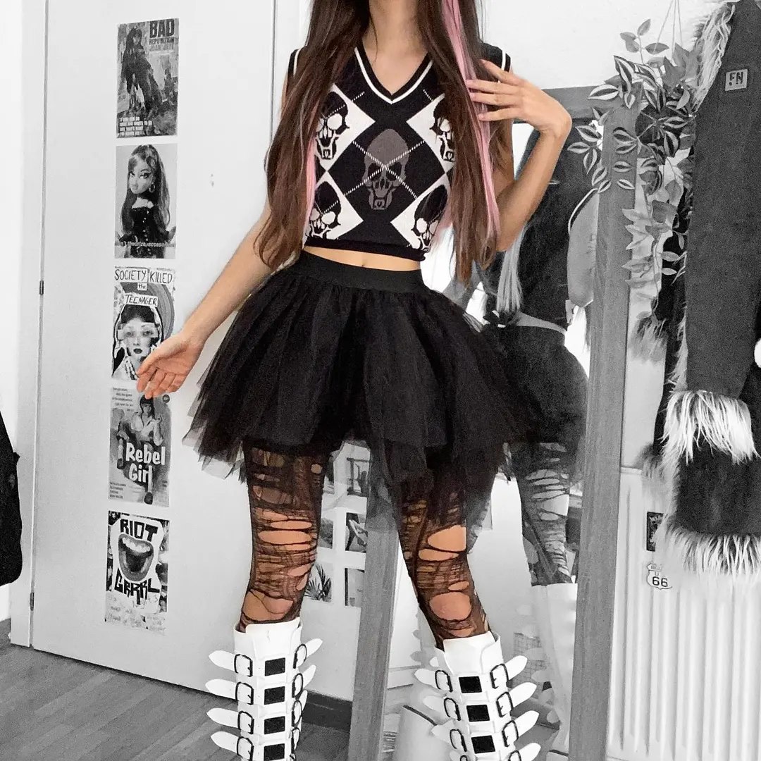 Punk Rock Tulle Skirt Vibe Outfit