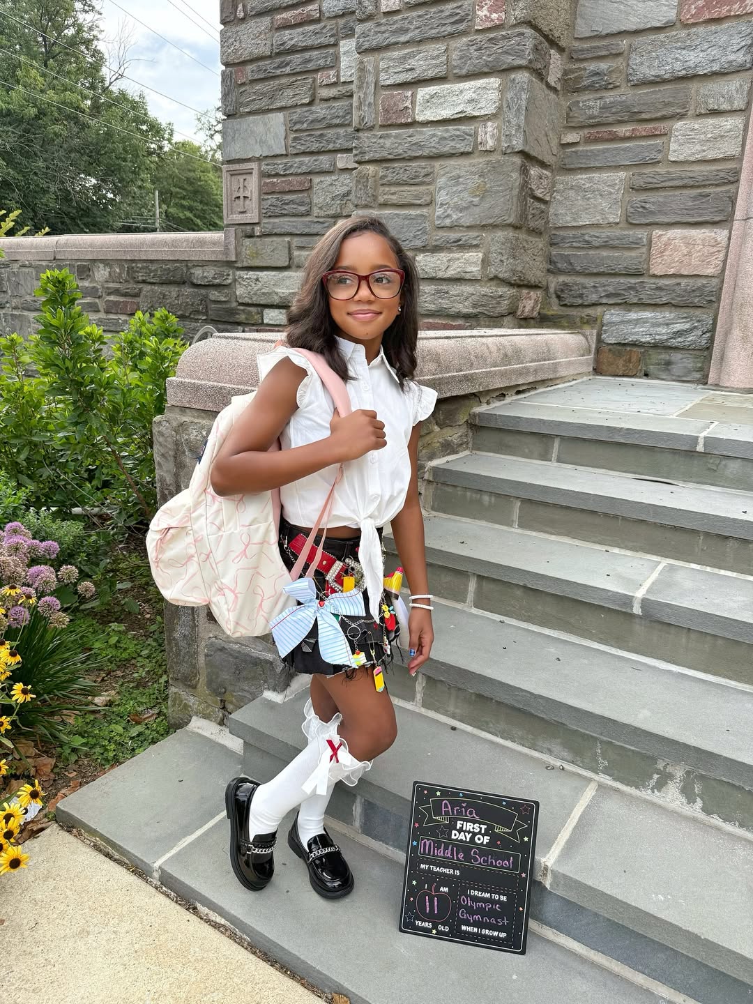 Preppy Back-To-School Outfit with Statement Skirt
