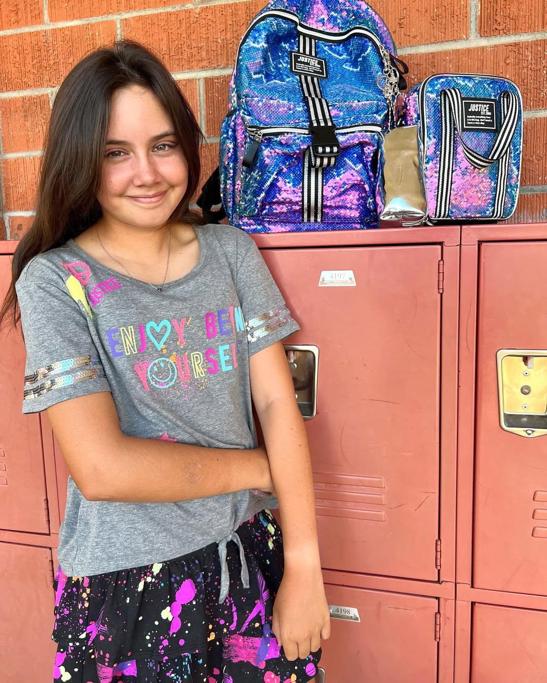 Sparkle And Paint Splatter Back To School Look