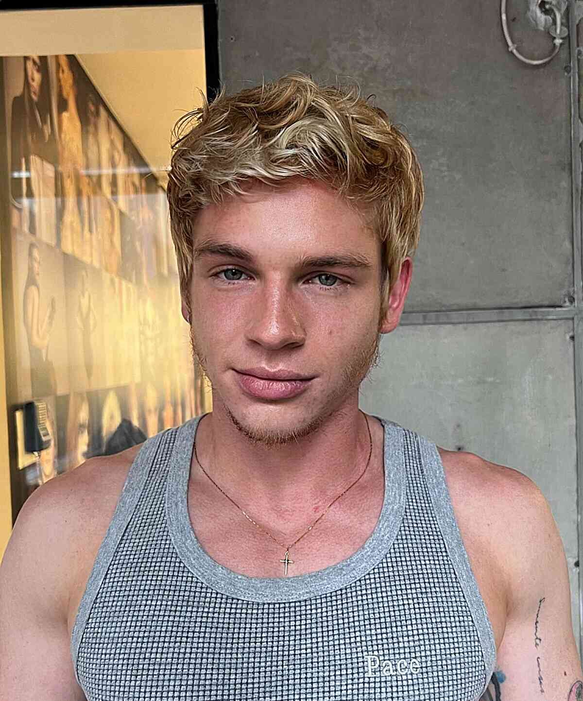 Golden Blonde Hair Color for a Man