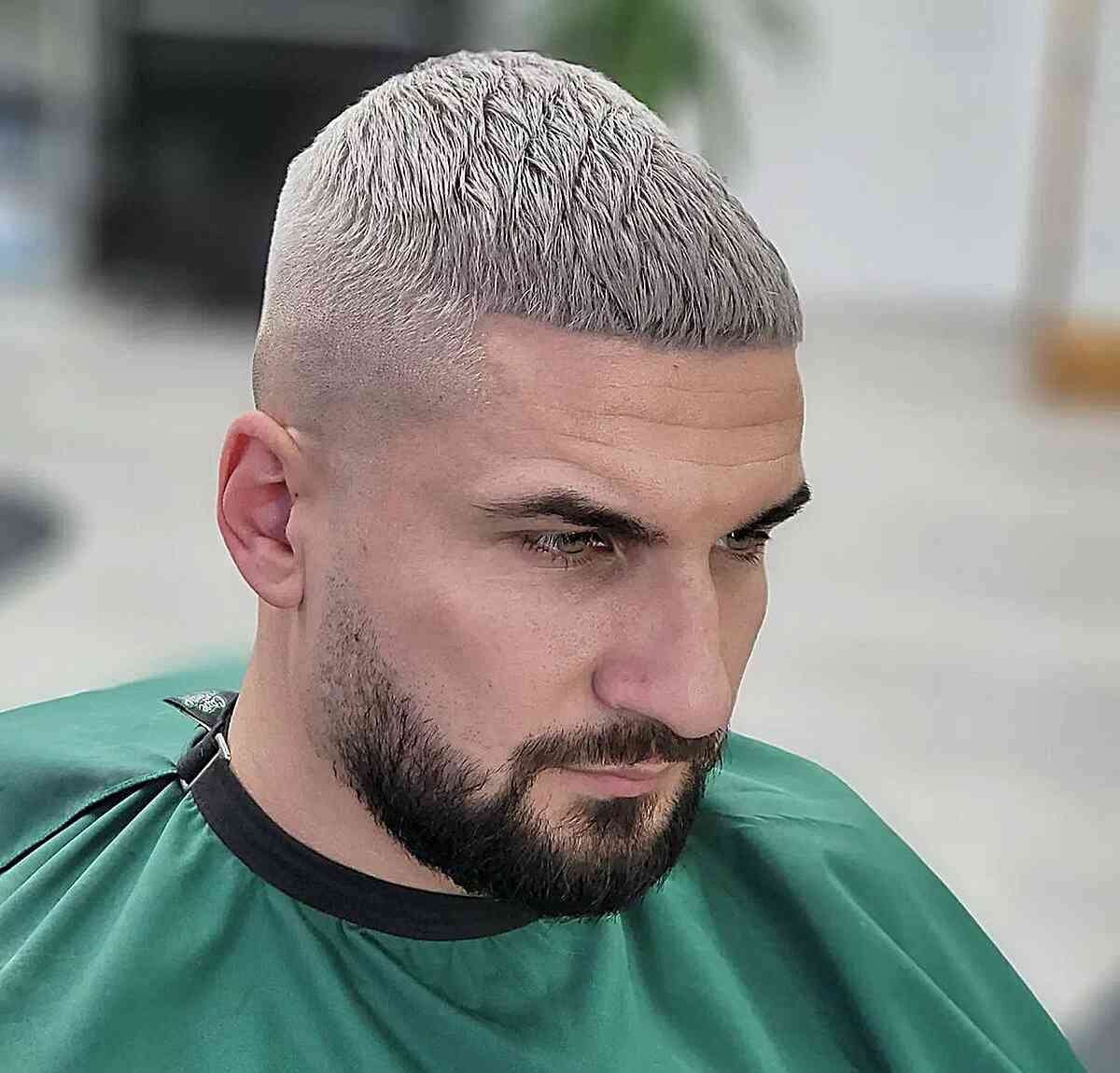 Steel Grey Hair Color for Man