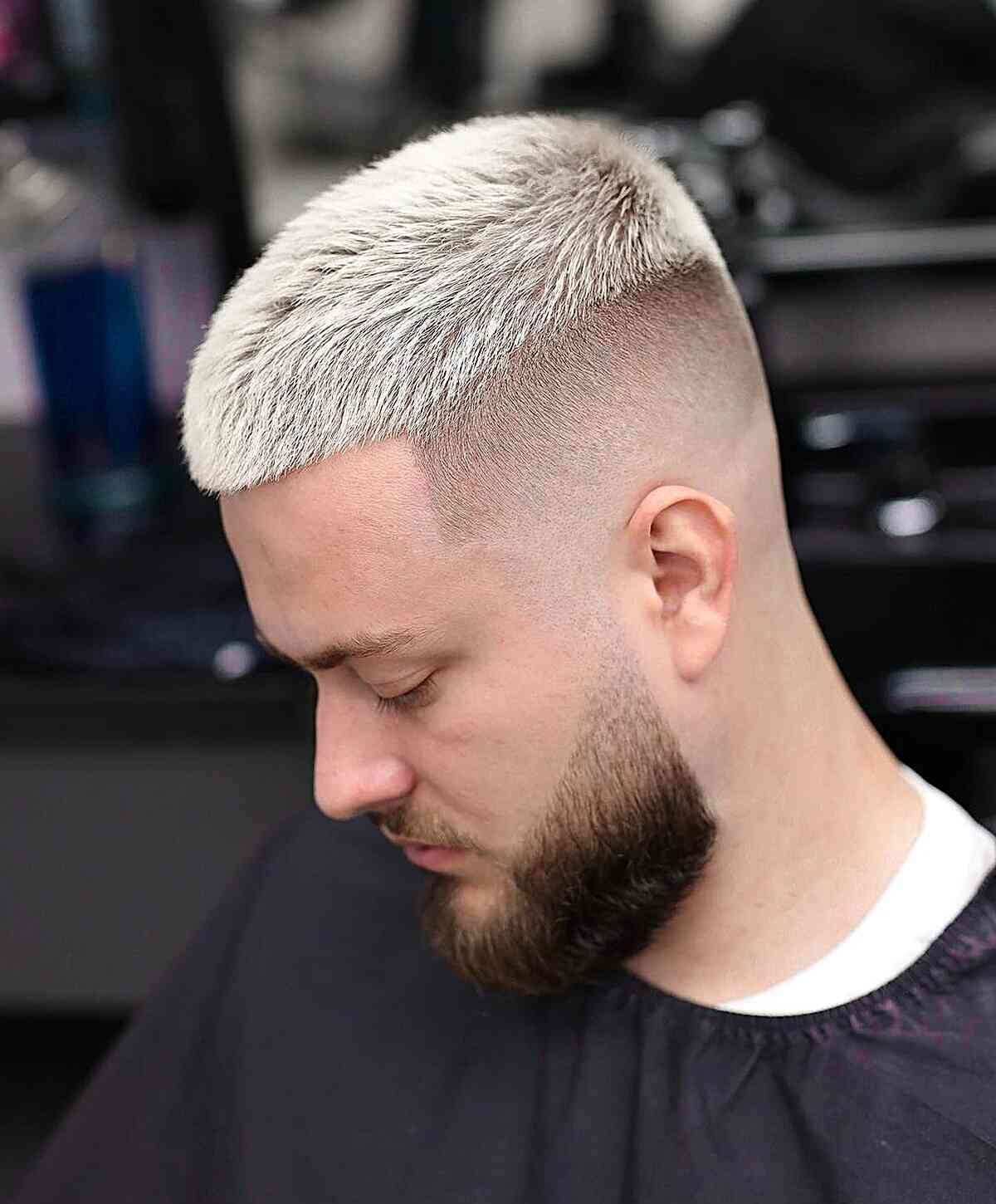 Icy White Blonde Hair Color for Men
