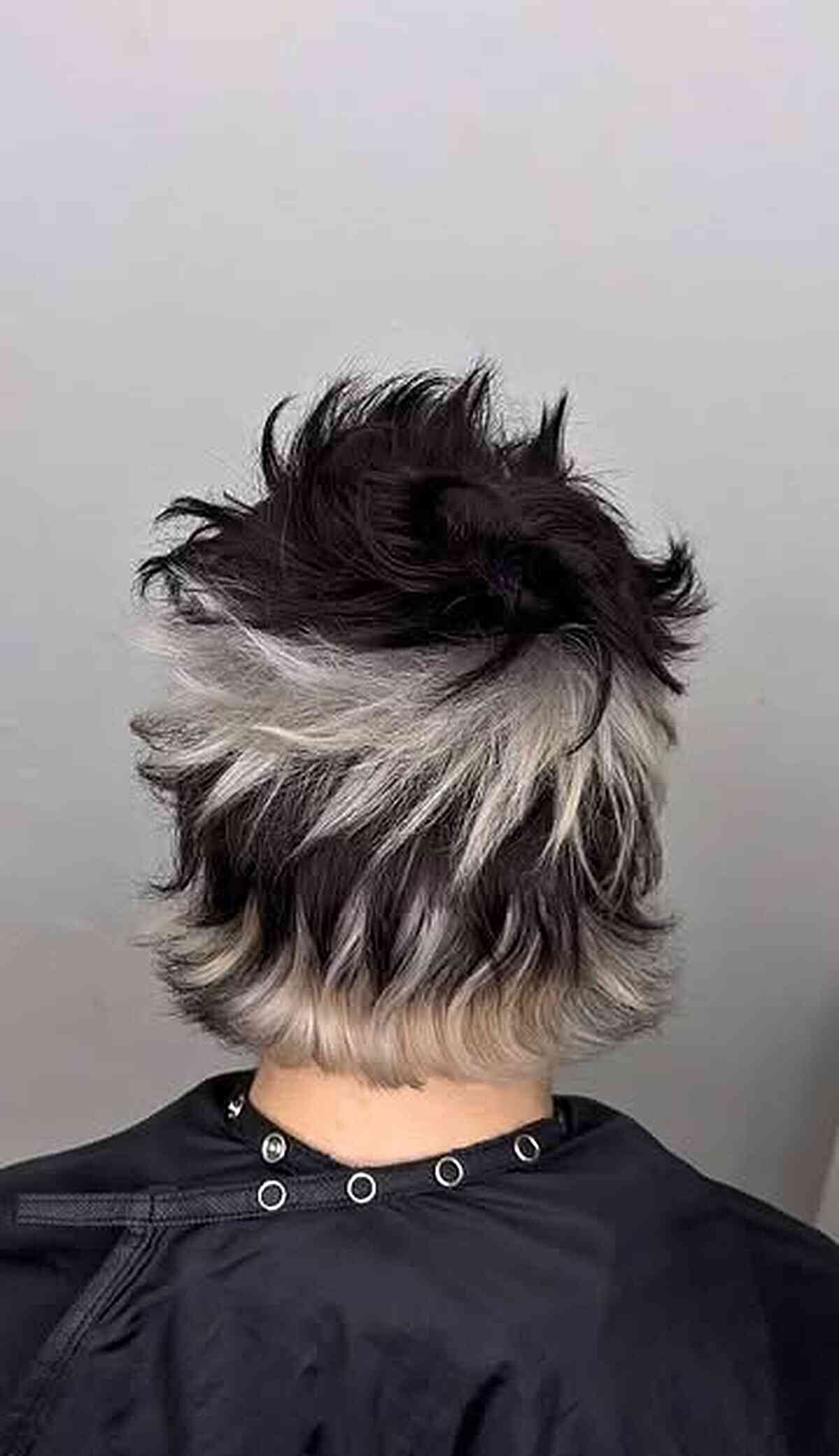 Edgy Black and Silver Textured Cut