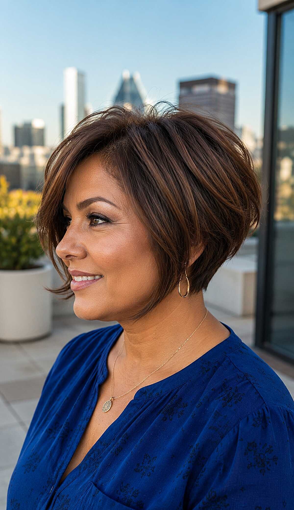 Warm chestnut rounded graduated pixie bob with movement