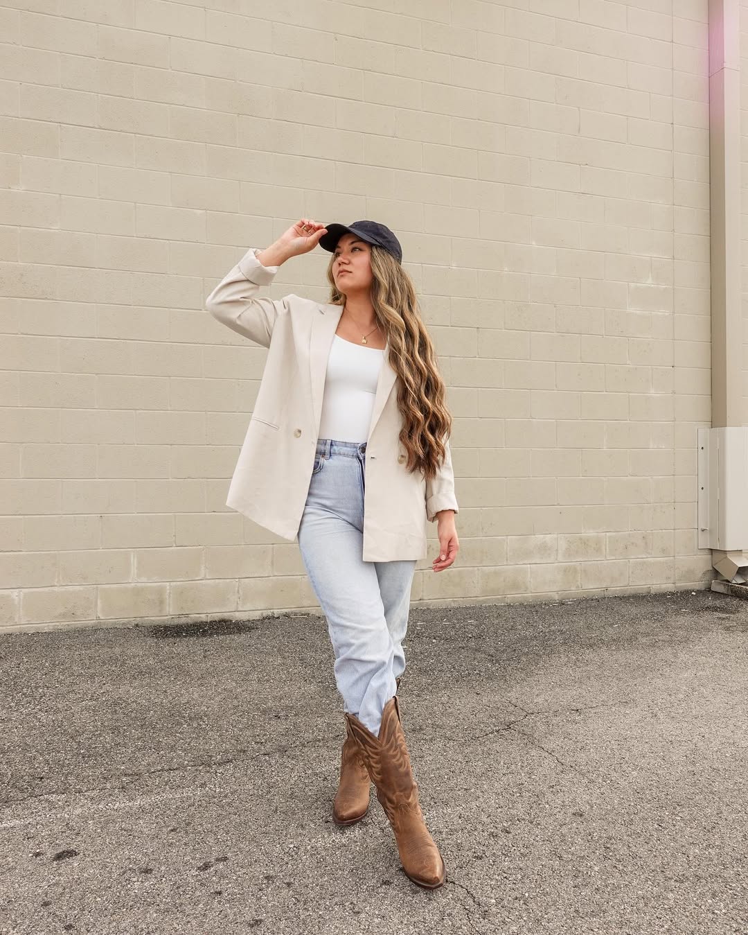Casual Cowboy Boots With Blazer And Jeans