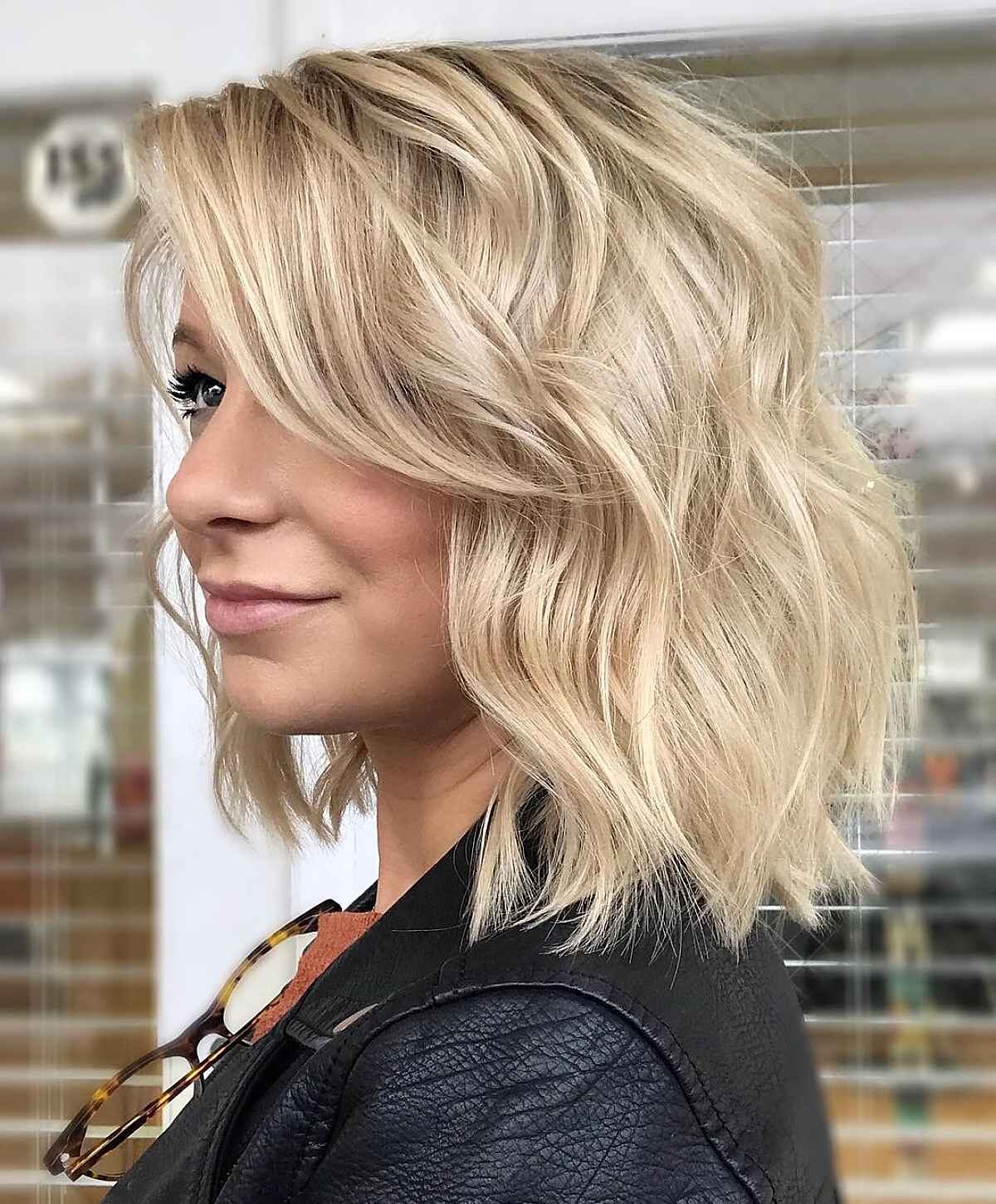 29 Short Hair Ideas with Side Bangs That Look Instantly Stylish Long Bob with Fringe to the Side