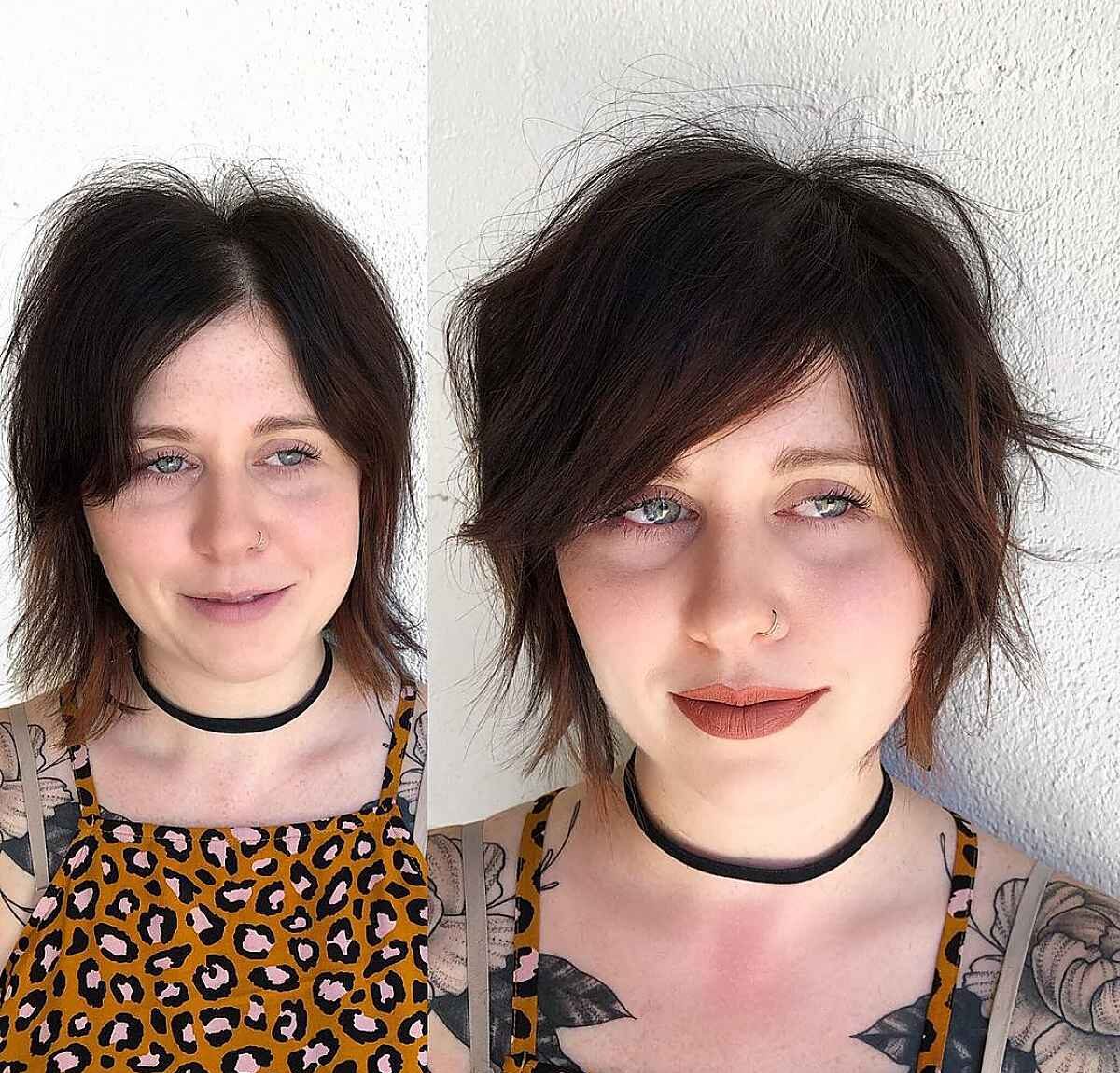 29 Short Hair Ideas with Side Bangs That Look Instantly Stylish Short Shag with Side-Swept Bangs