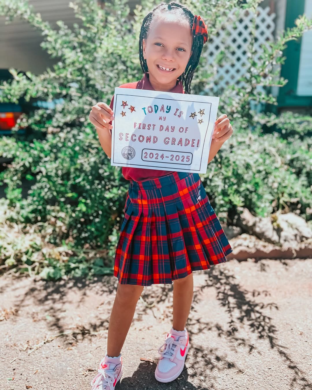 Classic Plaid Skirt And Polo Back To School Look