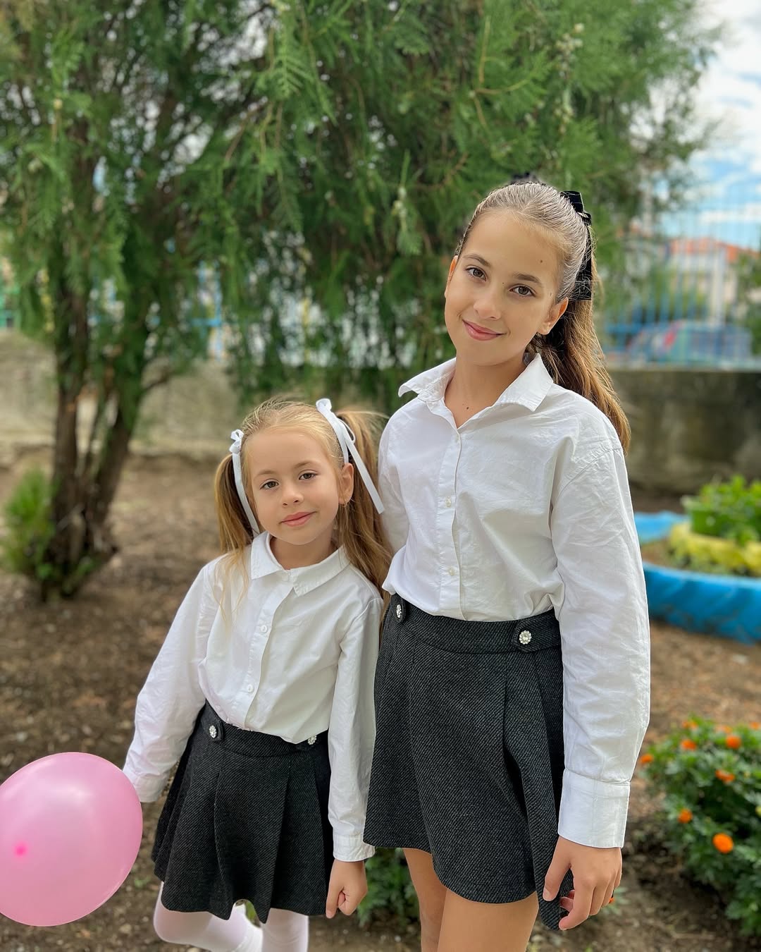 Classic White Shirt and Pleated Skirt School Uniform