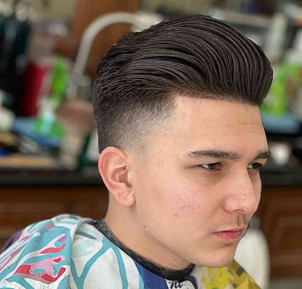 Long Pomp with High Skin Fade