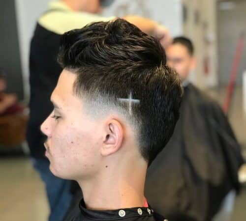 Medium-Length Faux Hawk with Drop Fade