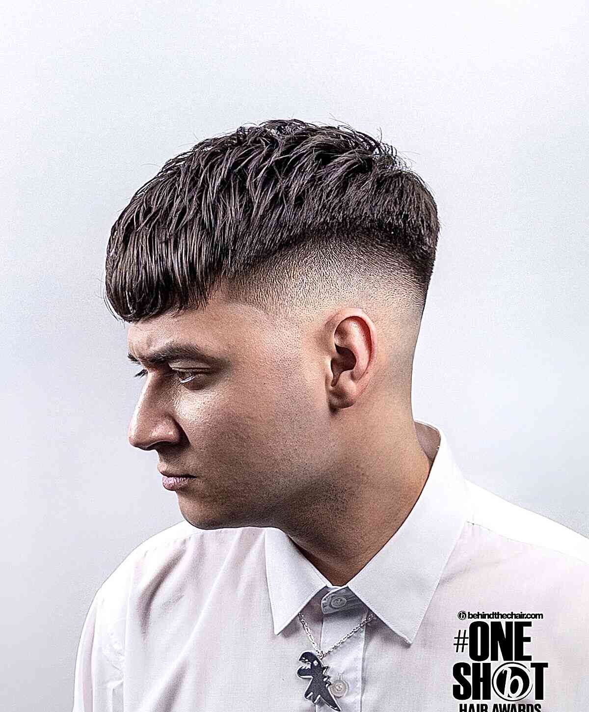 Long Top Edgar Cut with a Bald Fade Short Sides