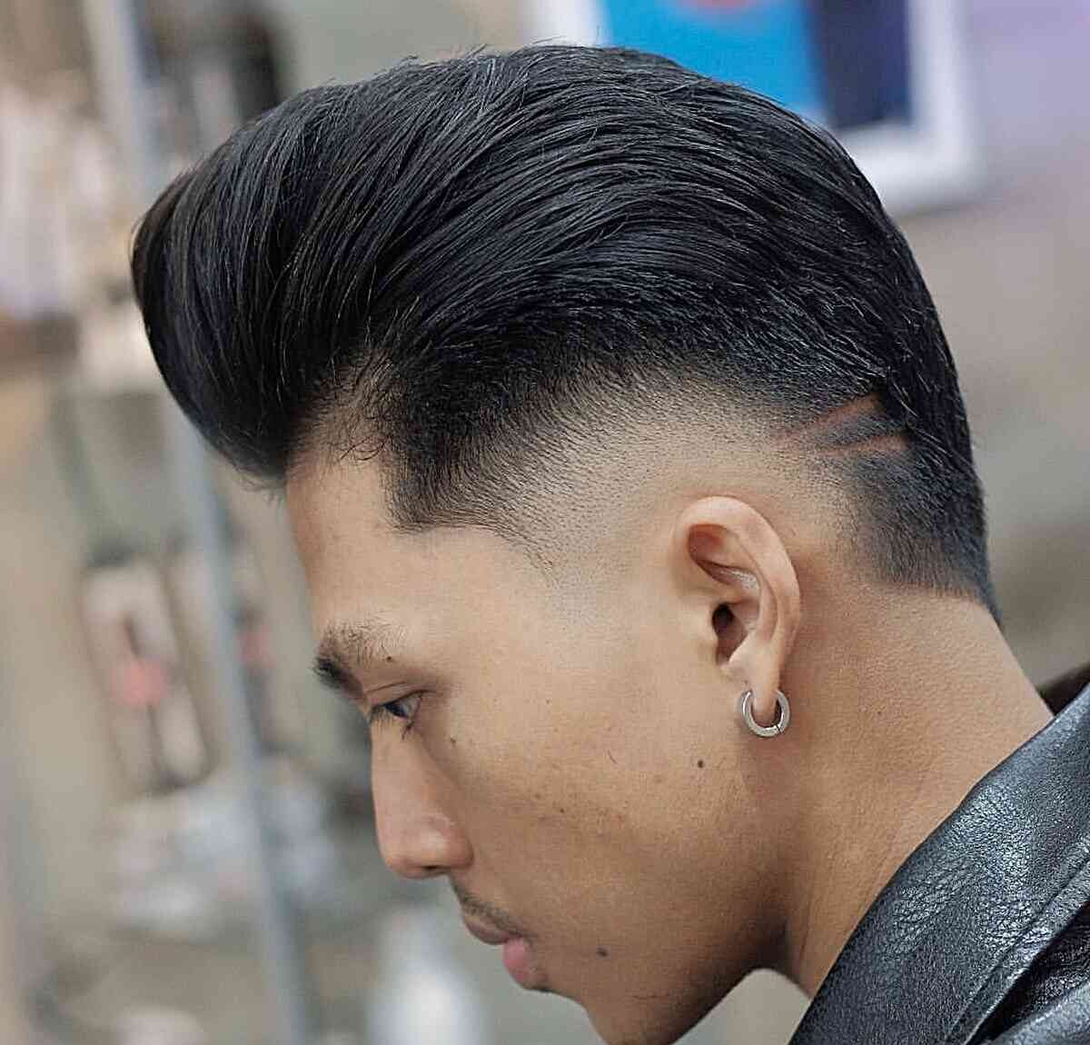 Thick Hair with Burst Fade