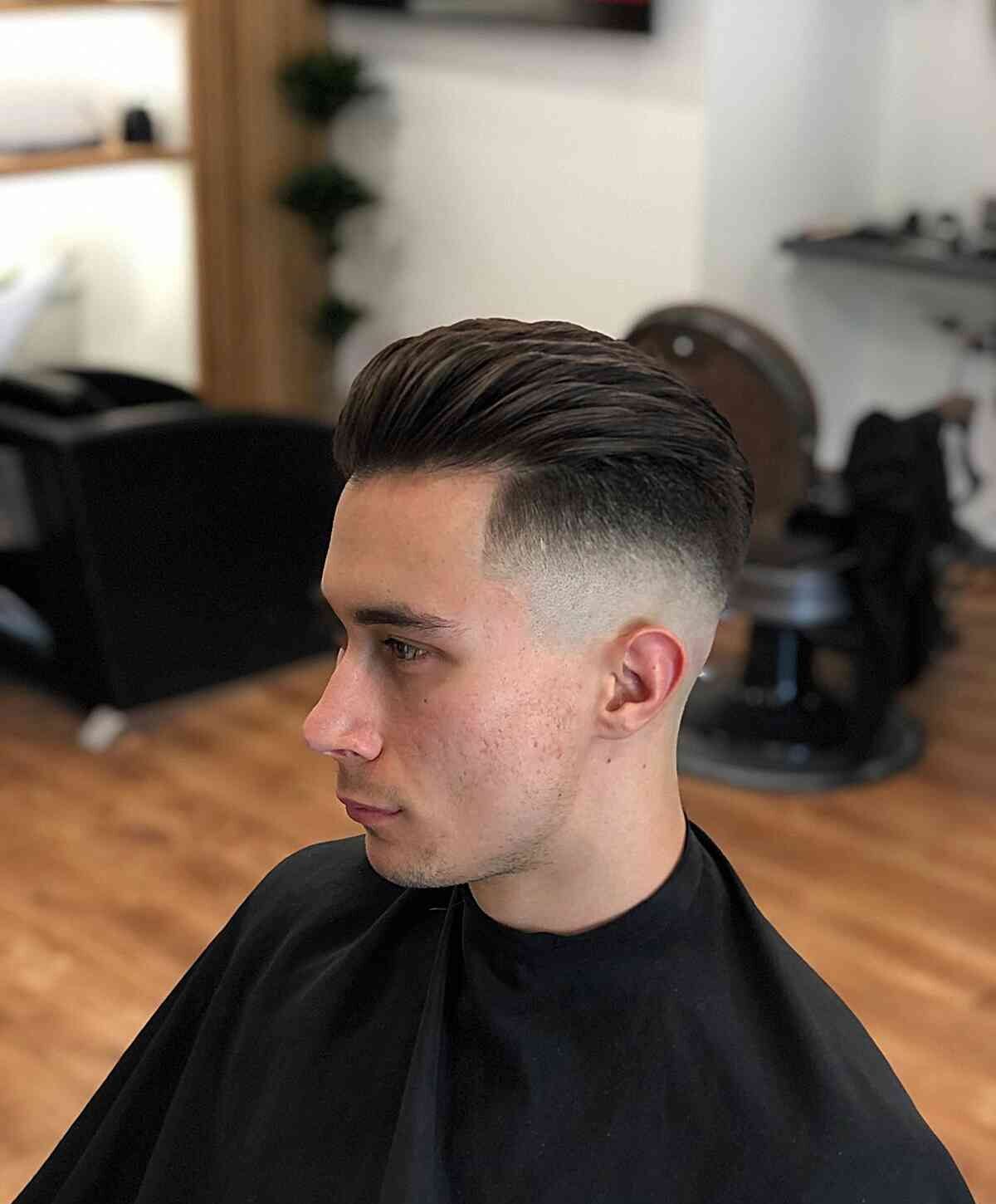 Disconnected Undercut with Mid Bald Fade