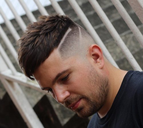 Surgical Line with High Bald Fade