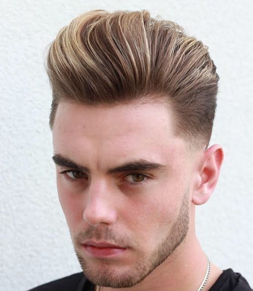 Quiff with Low Skin Fade