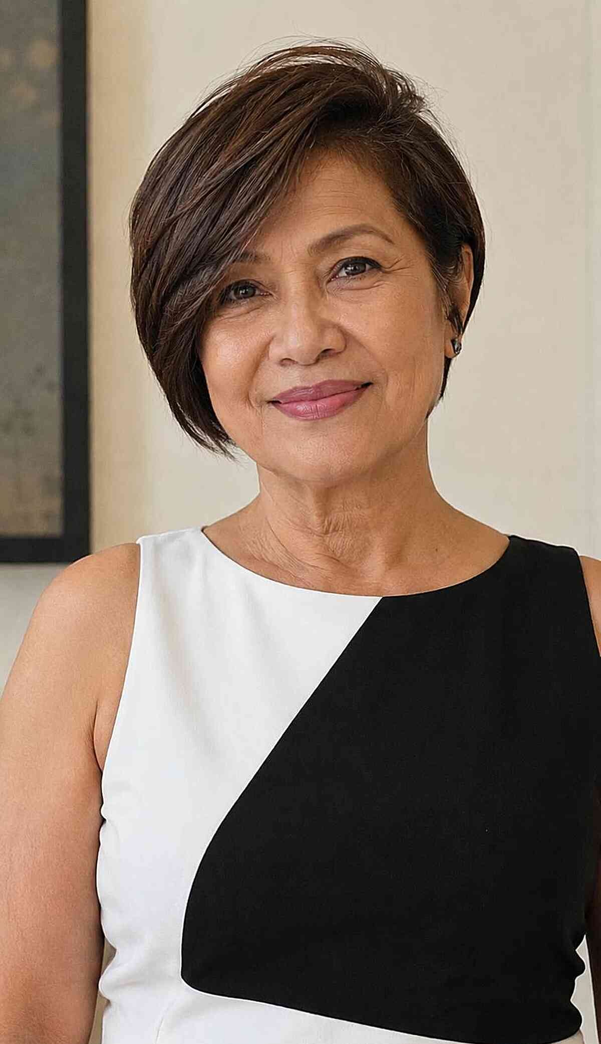 Chic Asymmetrical Pixie Bob for Women Over 60