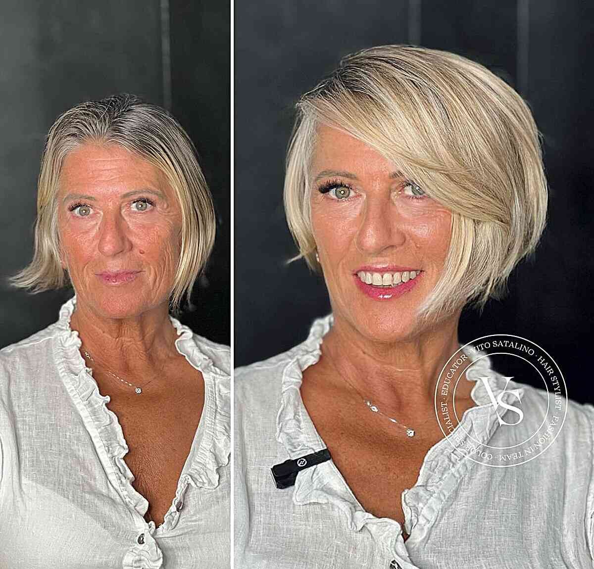 Light Blonde Asymmetric Pixie Bob for Ladies Above 60