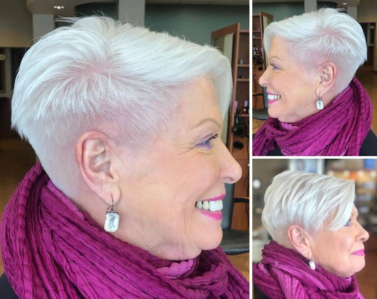 The Low-Maintenance Pixie Undercut for sixty year old women