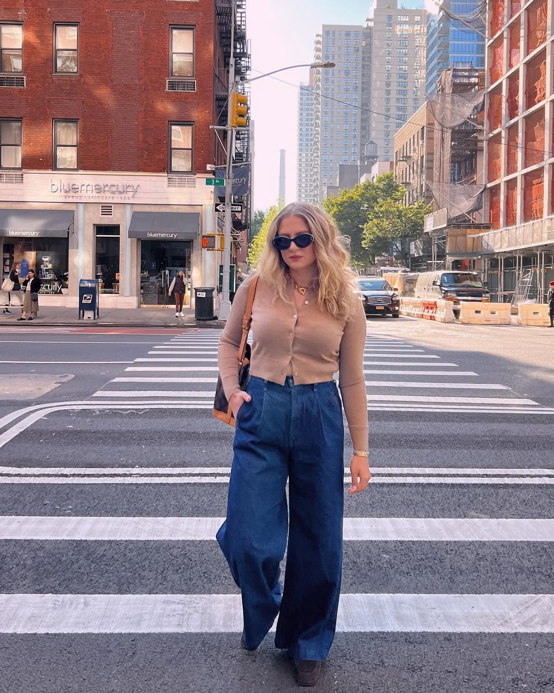 Effortless Chic Wide Leg Jeans And Cardigan