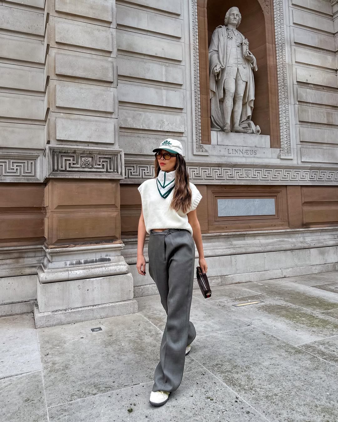 Sleeveless Knit Vest With Wide Leg Trousers
