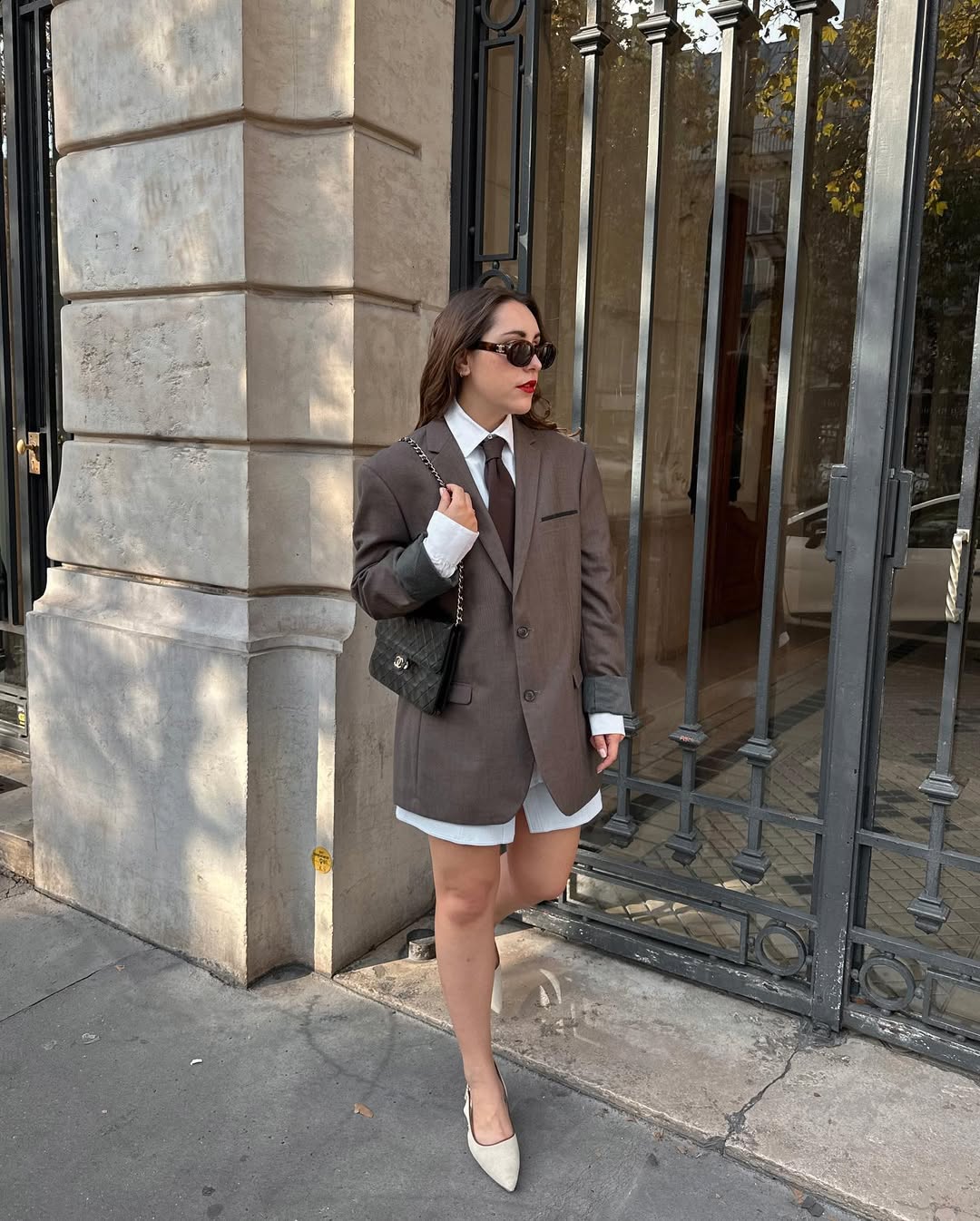 Oversized Blazer With Shirt & Shorts Power Look