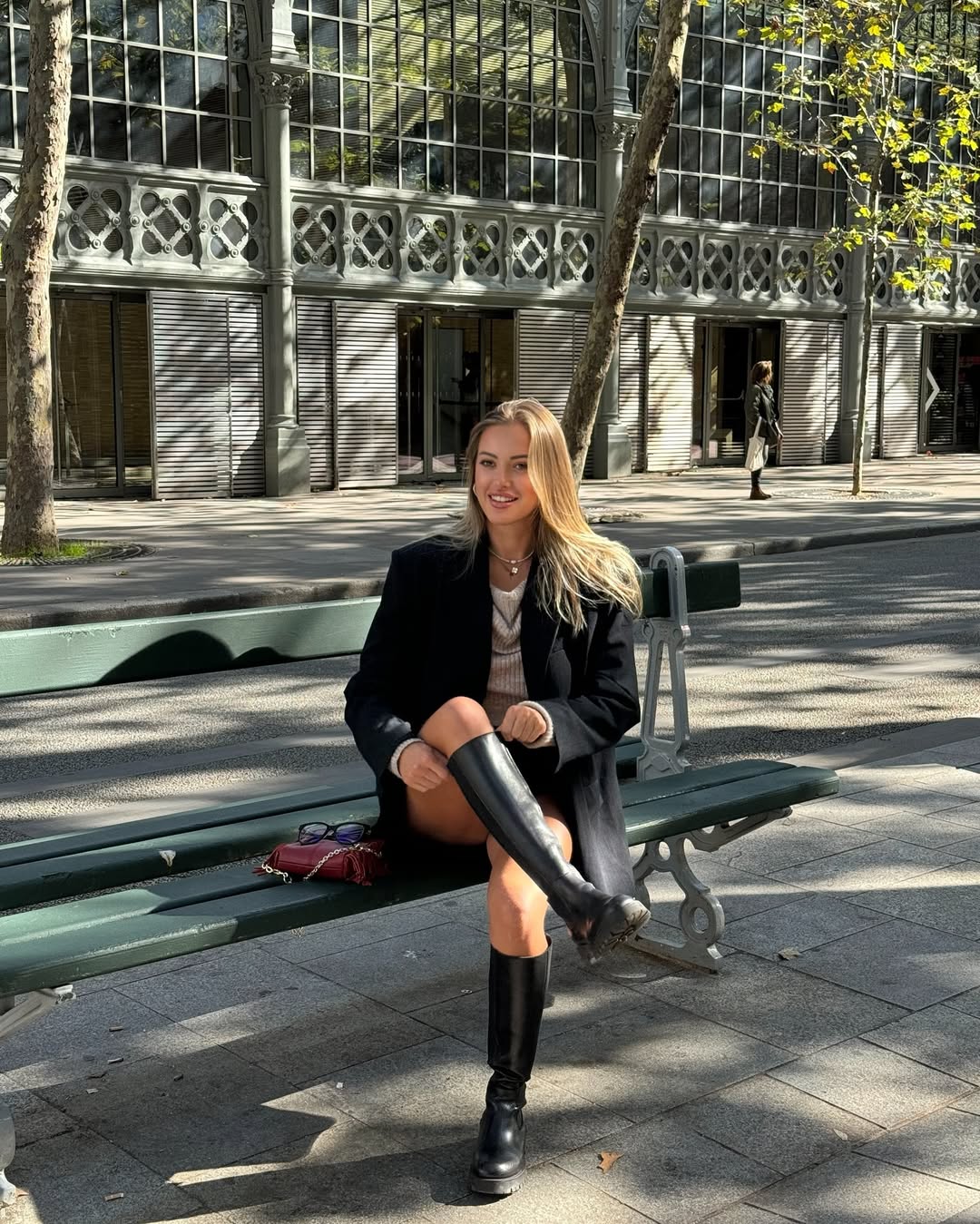 Chic Black Blazer and Knee High Boot Fall Ensemble