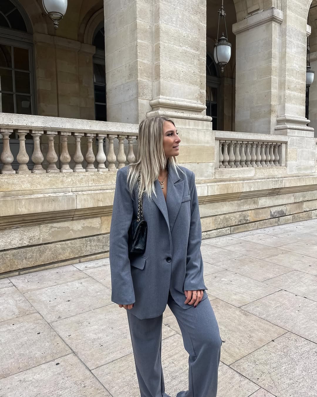 Oversized Grey Blazer and Trouser Power Suit