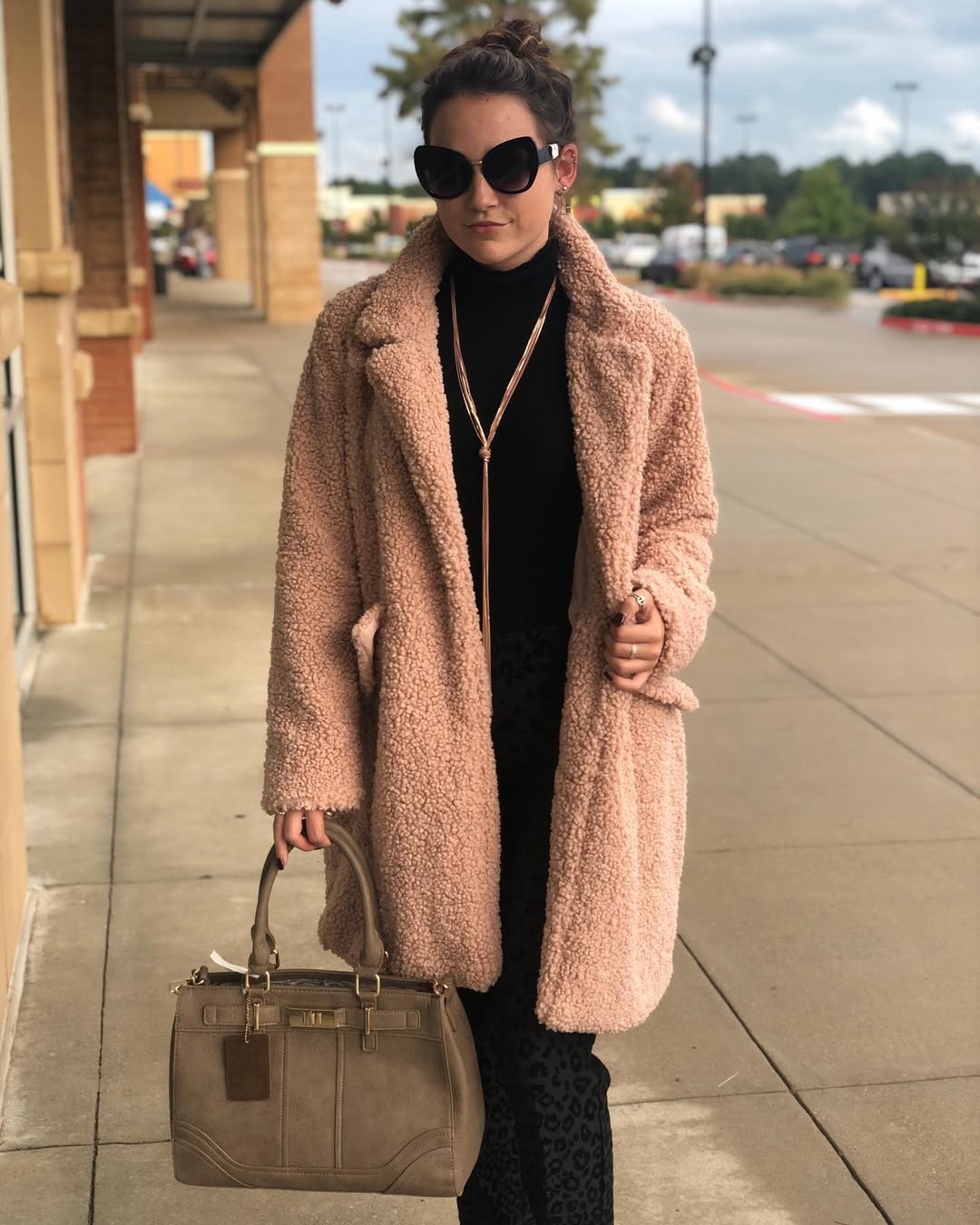 Cozy Teddy Coat With Leopard Print Pants