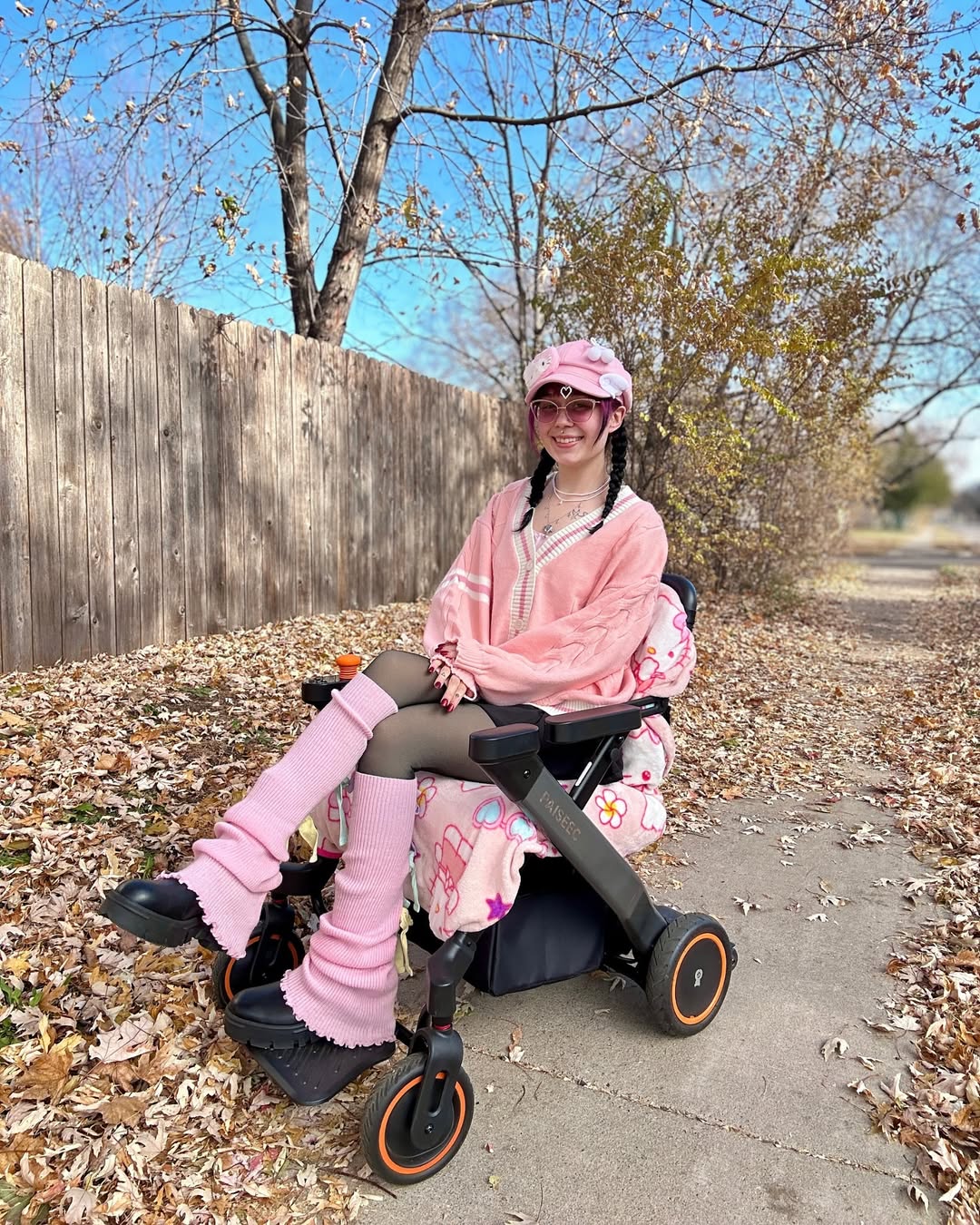 Kawaii Pink Layered Cardigan And Leg Warmer Outfit