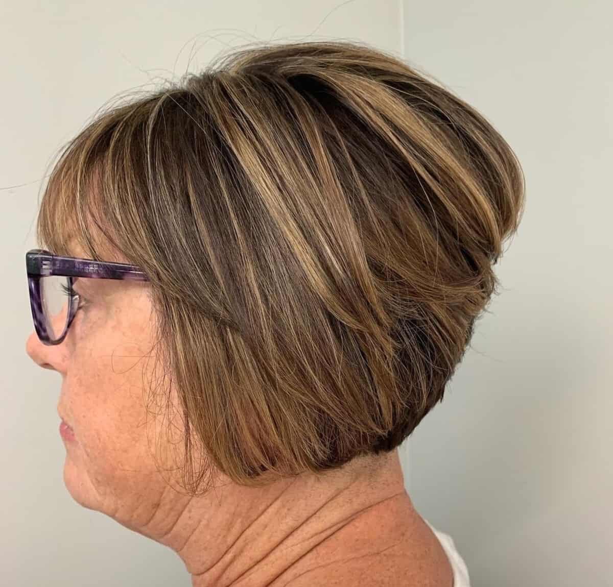 Layered Bob for Older Women with Large Frames