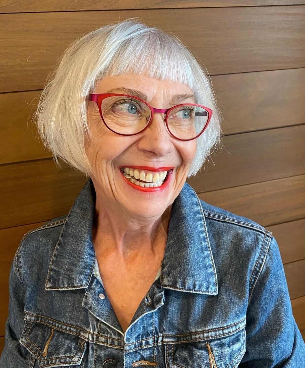 French Bob for Classy Women with Glasses