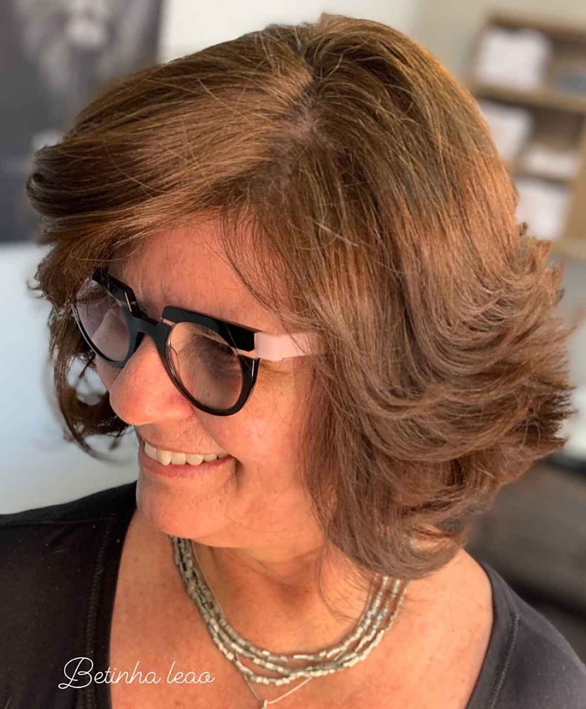 Lob for a 70-Year-Old Woman with Large Rims