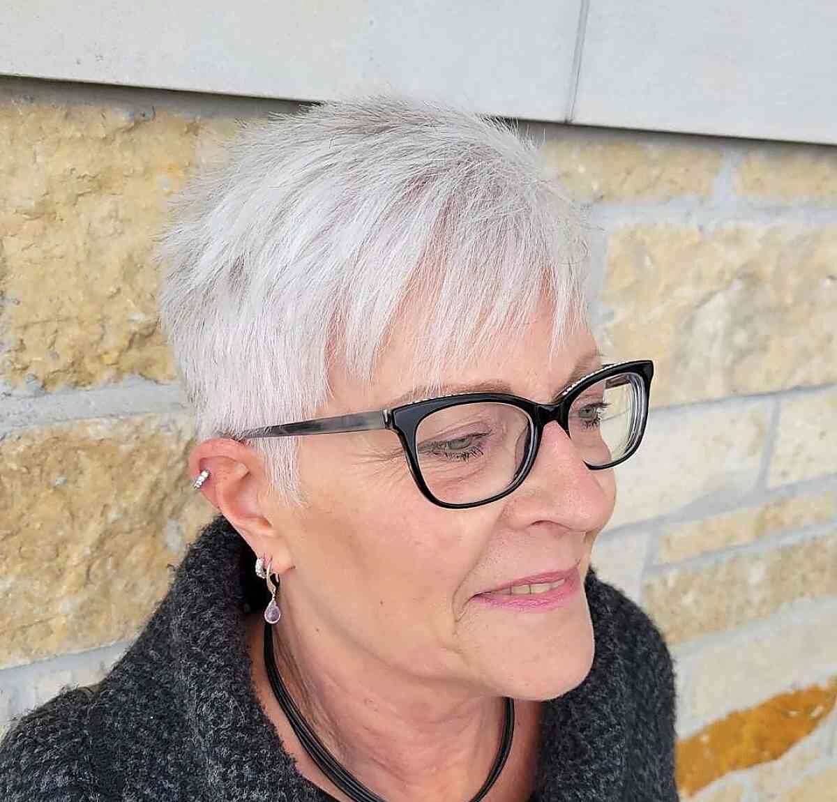 Spiky Pixie Cut for Women in Their Seventies