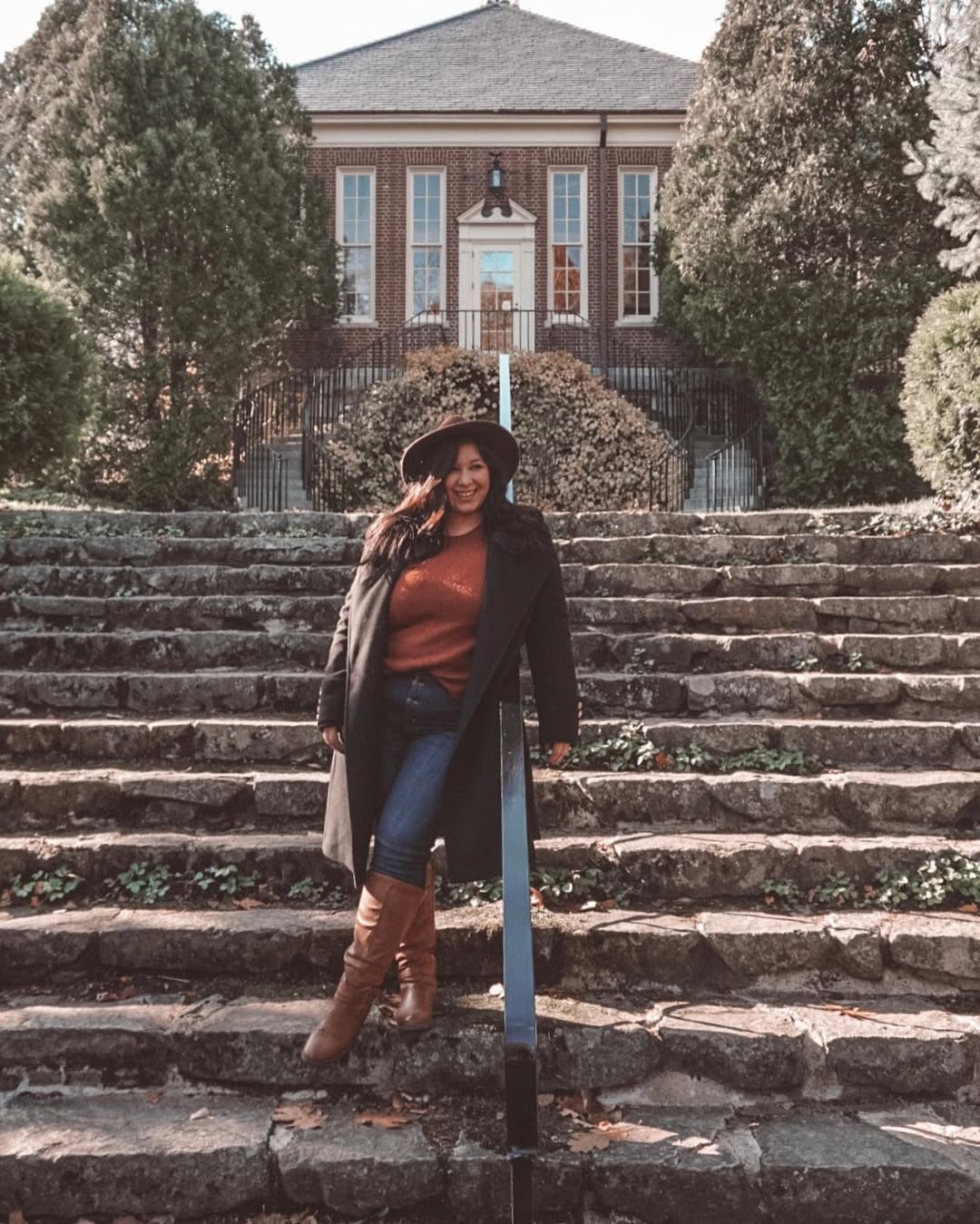 Cozy Rust Sweater And Tall Boots Fall Look