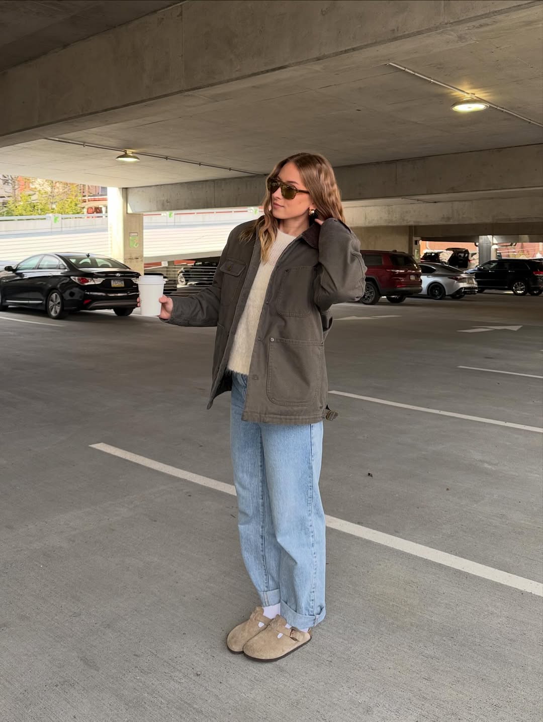 Utility Jacket And Wide Leg Denim Casual Fall Look
