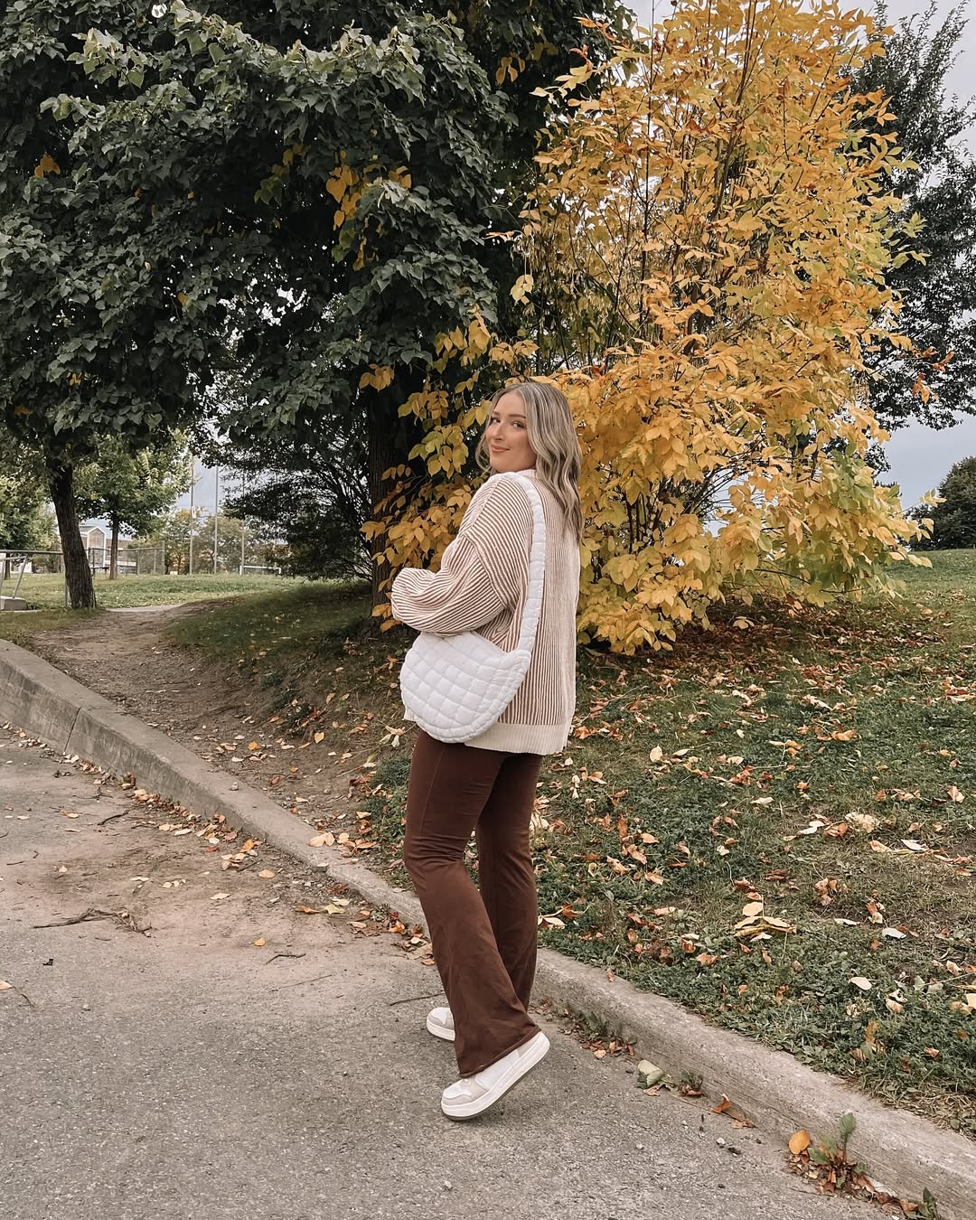 Casual Knit And Flared Trouser Fall Look