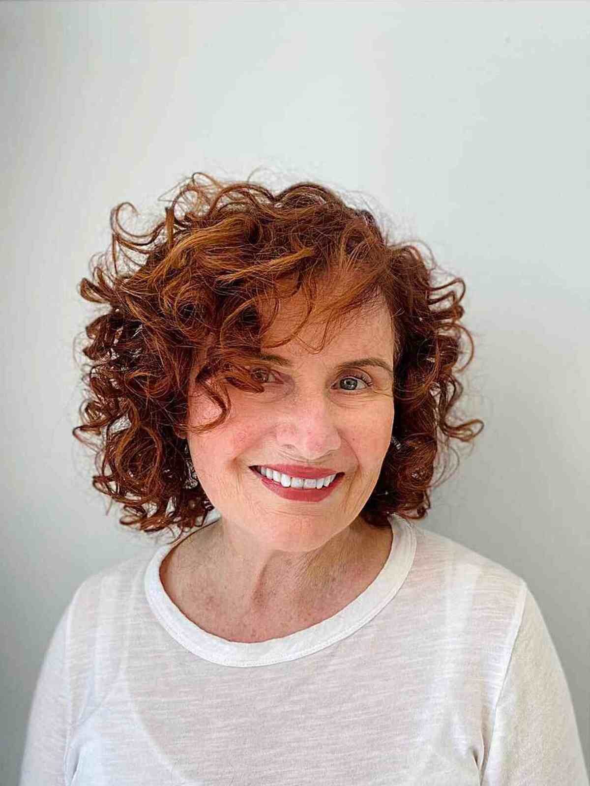 Natural Redhead Curls for Old Women with thin wispy hair
