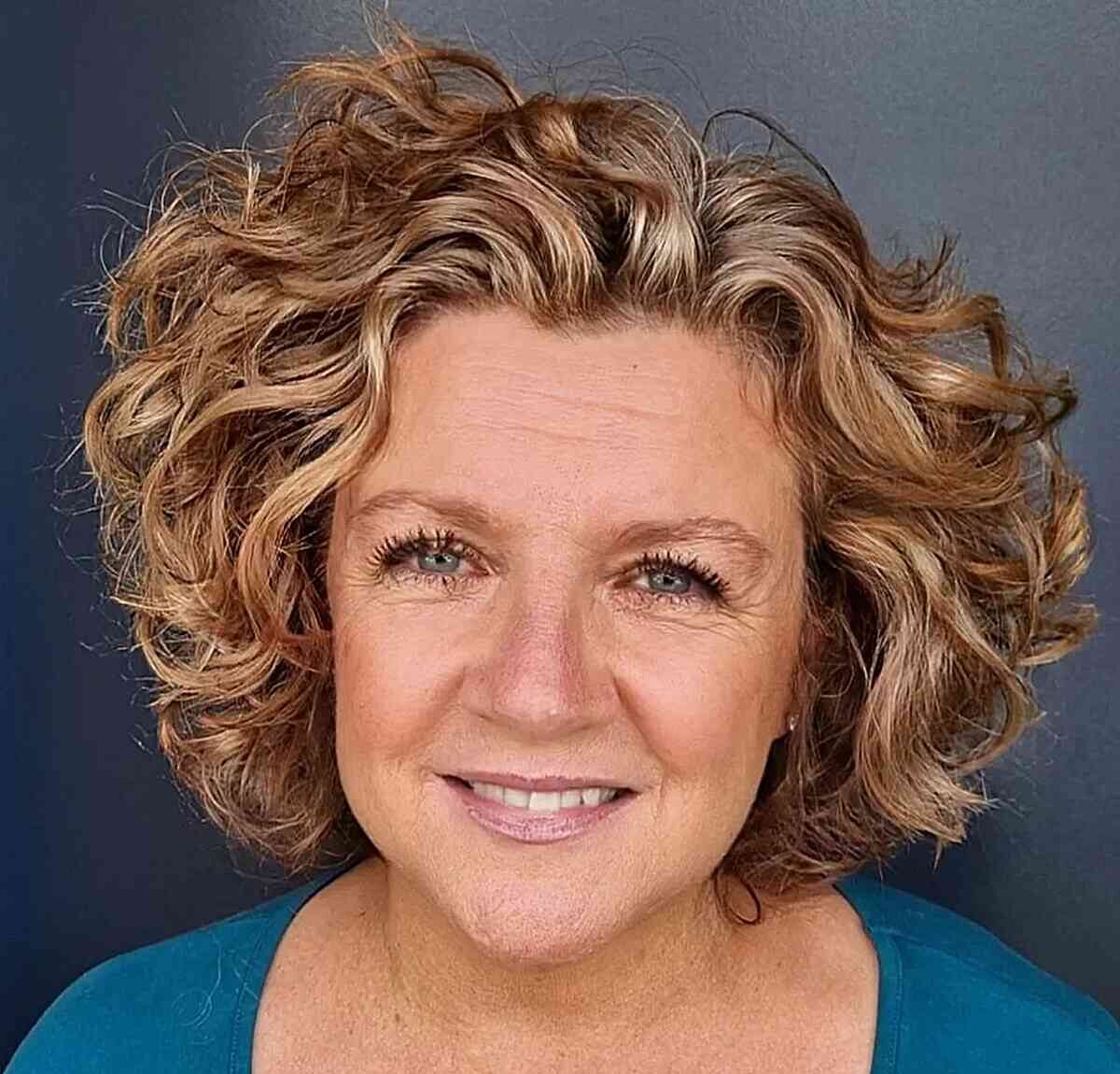 Adorable Soft Curls for Older Ladies with short voluminous hair