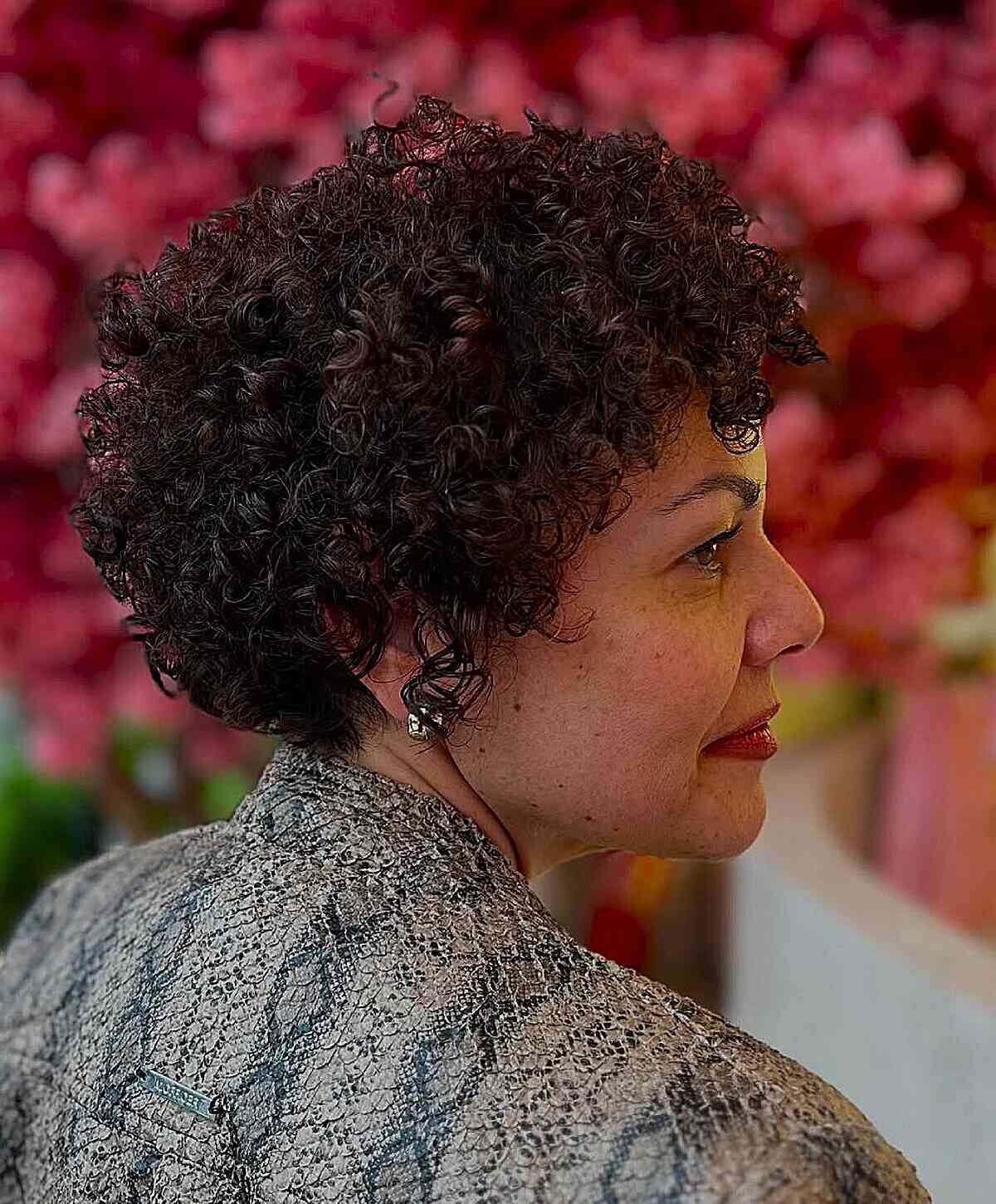 Cute Short Curly Hairstyle for Older Ladies