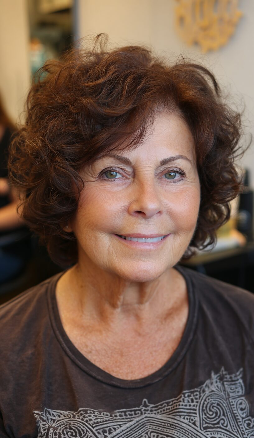 Textured Shag Bob with Voluminous Curls for Effortless Elegance