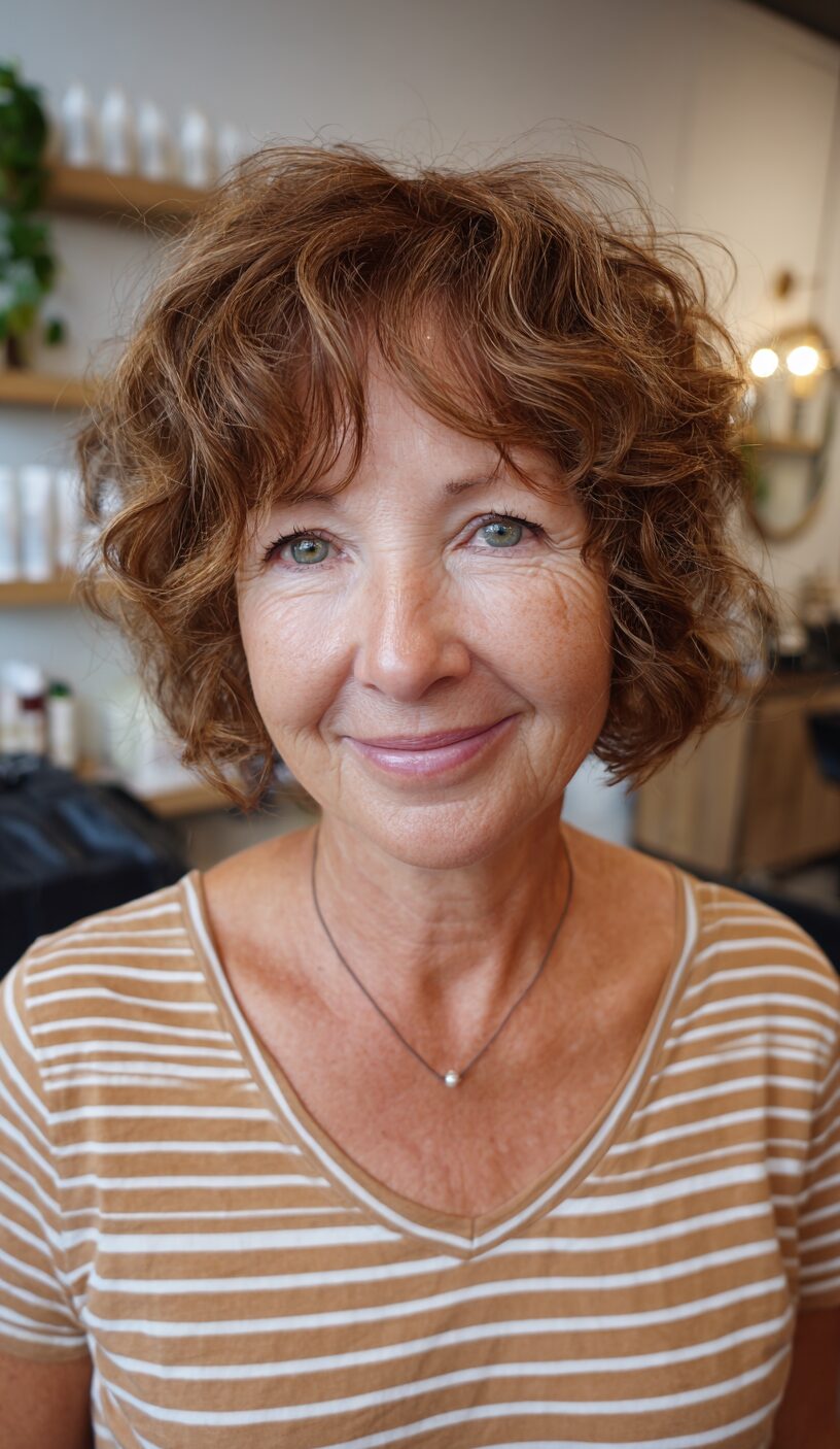 Luxurious Curly Shag Bob for Effortless Elegance