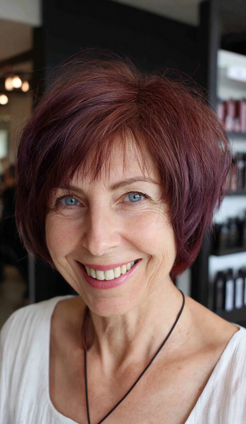 Vibrant Asymmetrical Shag Bob with Soft Layers