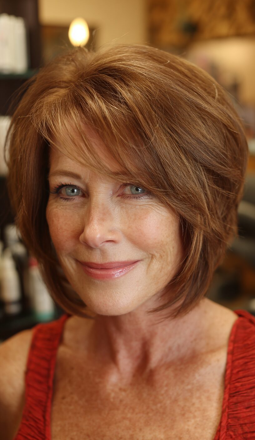 Modern Flipped Shag Bob with Subtle Layers